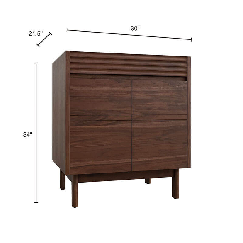 Avanity Carina 30 inch Single Vanity Coffee Teak Cabinet Only Dimension