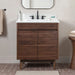 Avanity Carina 30 inch Single Vanity Coffee Teak in Cala White Engineered Stone Front View