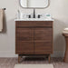 Avanity Carina 30 inch Single Vanity Coffee Teak in Carrara White Marble Front View