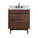 Avanity Carina 30 Single Vanity Coffee Teak in Carrara White Marble Front View
