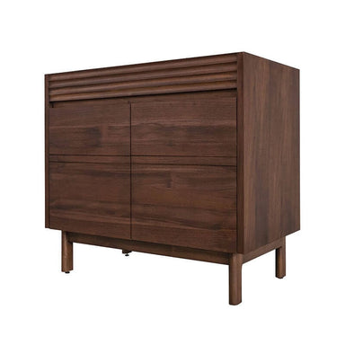 Avanity Carina 36 Single Vanity Coffee Teak Cabinet Only Corner View