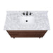 Avanity Carina 48 inch Single Vanity Coffee Teak in Carrara White Marble