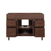 Avanity Carina 48 Single Vanity Coffee Teak Cabinet Only Front View Drawer