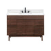 Avanity Carina 48 Single Vanity Coffee Teak in Cala White Engineered Stone Front View