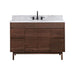 Avanity Carina 48 Single Vanity Coffee Teak in Carrara White Marble Front View