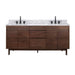 Avanity Carina 72 Double Vanity Coffee Teak in Carrara White Marble Front View