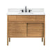 Avanity Colbie 42 Single Sink Teak Bathroom Vanity with Dual Mount Option Natural Teak in White Engineered Stone