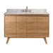 Avanity Coventry 48 Single Sink Teak Bathroom Vanity Natural Teak in Carrara White Marble Front View