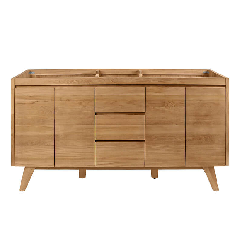 Avanity Coventry 60 inch Double Sink Teak Bathroom Vanity Natural Teak Cabinet Only