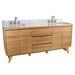 Avanity Coventry 72 inch Double Sink Teak Bathroom Vanity Natural Teak in Carrara White Marble