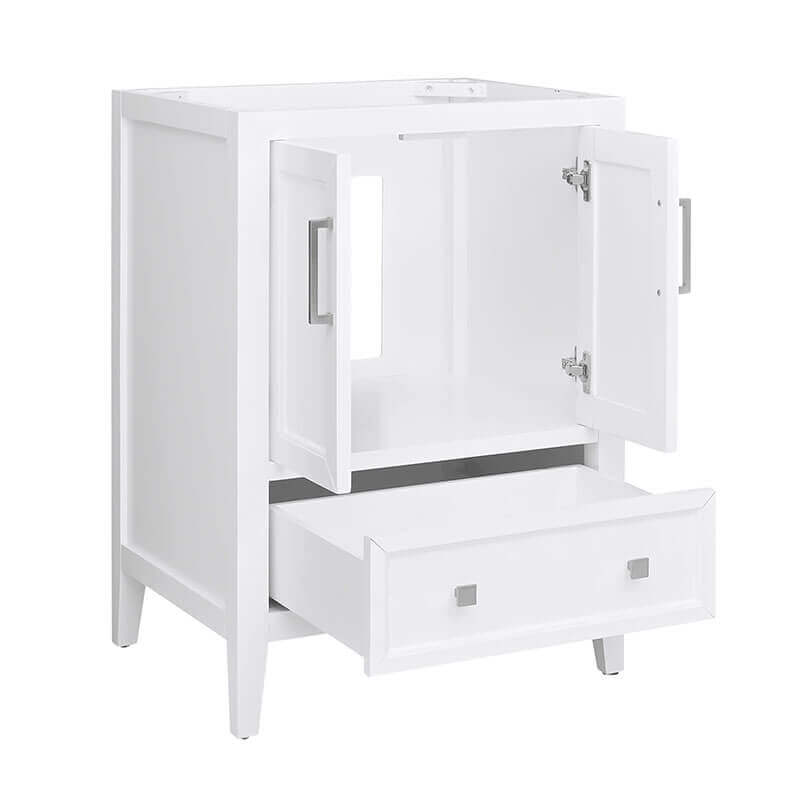 Avanity Everette 24 inch Single Vanity White Cabinet Only Open Drawer