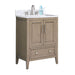 Avanity Everette 24 Single Vanity Gray Oak in Carrara White Marble Corner View