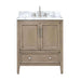 Avanity Everette 30 Single Vanity Gray Oak in Carrara White Marble