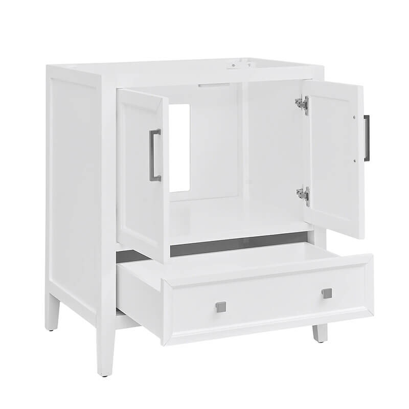 Avanity Everette 30 Single Vanity White Cabinet Only Open Drawer