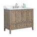 Avanity Everette 42 Single Vanity Gray Oak in Carrara White Marble