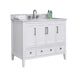 Avanity Everette 42 Single Vanity White in Carrara White Marble Corner View
