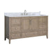 Avanity Everette 60 inch Single Vanity Gray Oak in Carrara White Marble Corner View