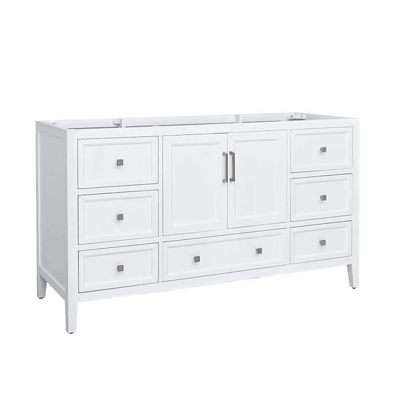 Avanity Everette 60 inch Single Vanity White Cabinet Only Corner View