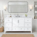 Avanity Everette 60 Single Vanity White in Carrara White Marble Front View