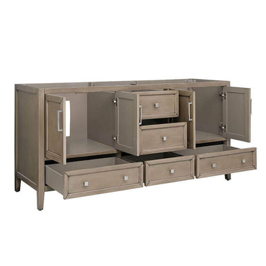 Avanity Everette 72 inch Double Vanity Gray Oak Cabinet Only Open Drawer
