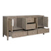 Avanity Everette 72 inch Double Vanity Gray Oak Cabinet Only Open Drawer