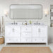 Avanity Everette 72 Inch Single Vanity White in Carrara White Marble Front View