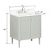 Avanity Haley 30 inch Single Sink Bathroom Vanity with Dual Mount Option Soft Sage in Calacatta Quartz Freestanding Dimension