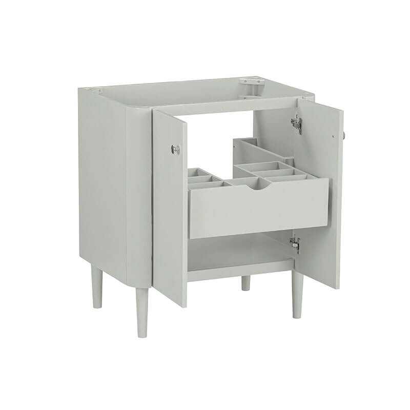 Avanity Haley 30 inch Single Sink Bathroom Vanity with Dual Mount Option Soft Sage in Calacatta Quartz open