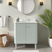 Avanity Haley 30 Single Sink Bathroom Vanity with Dual Mount Option Soft Sage in Calacatta Quartz Front View