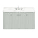 Avanity Haley 48 inch Single Sink Bathroom Vanity with Dual Mount Option Soft Sage in Calacatta Quartz Floating Front View