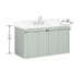 Avanity Haley 48 inch Single Sink Bathroom Vanity with Dual Mount Option Soft Sage in White Engineered Stone Floating Dimension