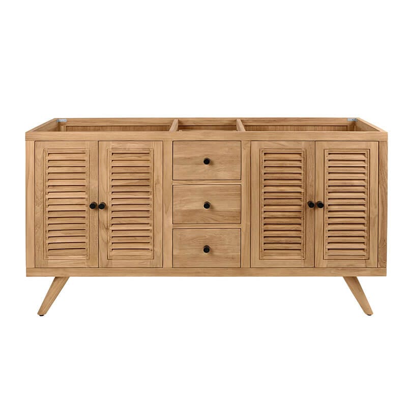 Avanity Harper 60 Double Sink Teak Bathroom Vanity Natural Teak Cabinet Only