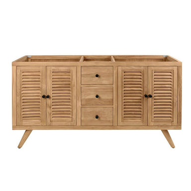 Avanity Harper 60 Double Sink Teak Bathroom Vanity Natural Teak Cabinet Only