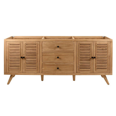 Avanity Harper 72 Double Sink Teak Bathroom Vanity Natural Teak Cabinet Only Front View