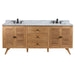 Avanity Harper 72 Double Sink Teak Bathroom Vanity Natural Teak in Carrara White Marble Front View