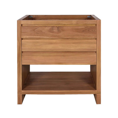 Avanity Kai 30 inch Single Sink Teak Bathroom Vanity Natural Teak Cabinet Only