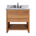 Avanity Kai 30 Single Sink Teak Bathroom Vanity Natural Teak in Carrara White Marble