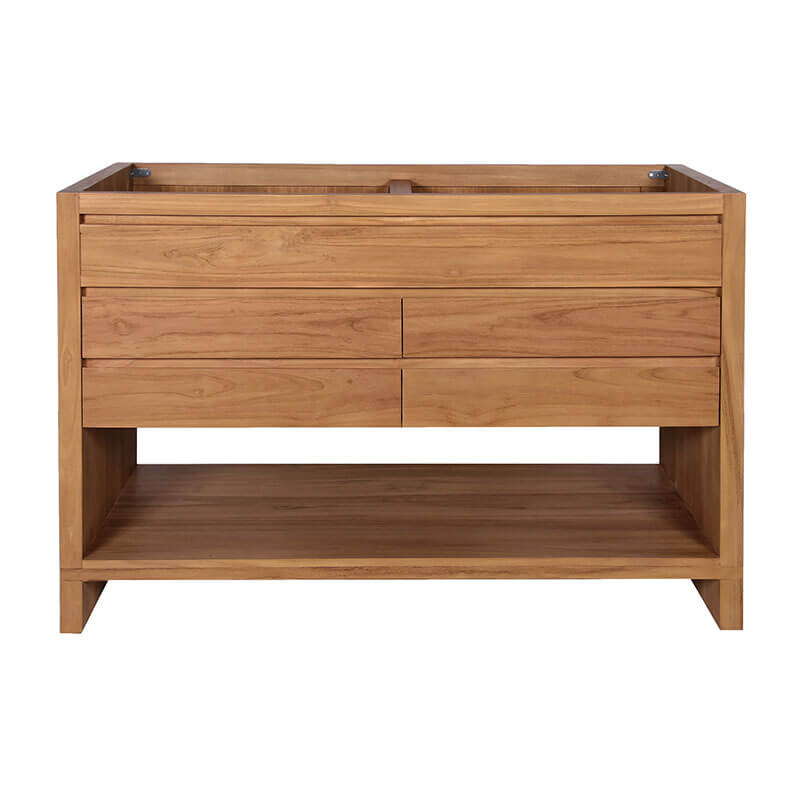 Avanity Kai 48 inch Double Sink Teak Bathroom Vanity Natural Teak Cabinet Only