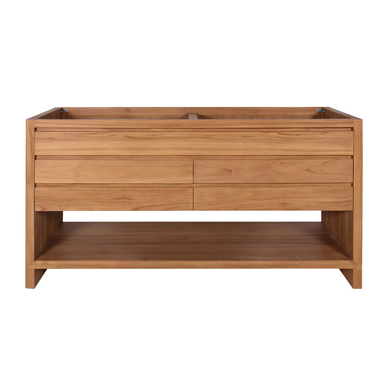 Avanity Kai 60 Double Sink Teak Bathroom Vanity Natural Teak Cabinet Only