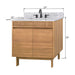 Avanity Kayla 36 inch Single Vanity Natural Teak in Carrara White Marble Dimension