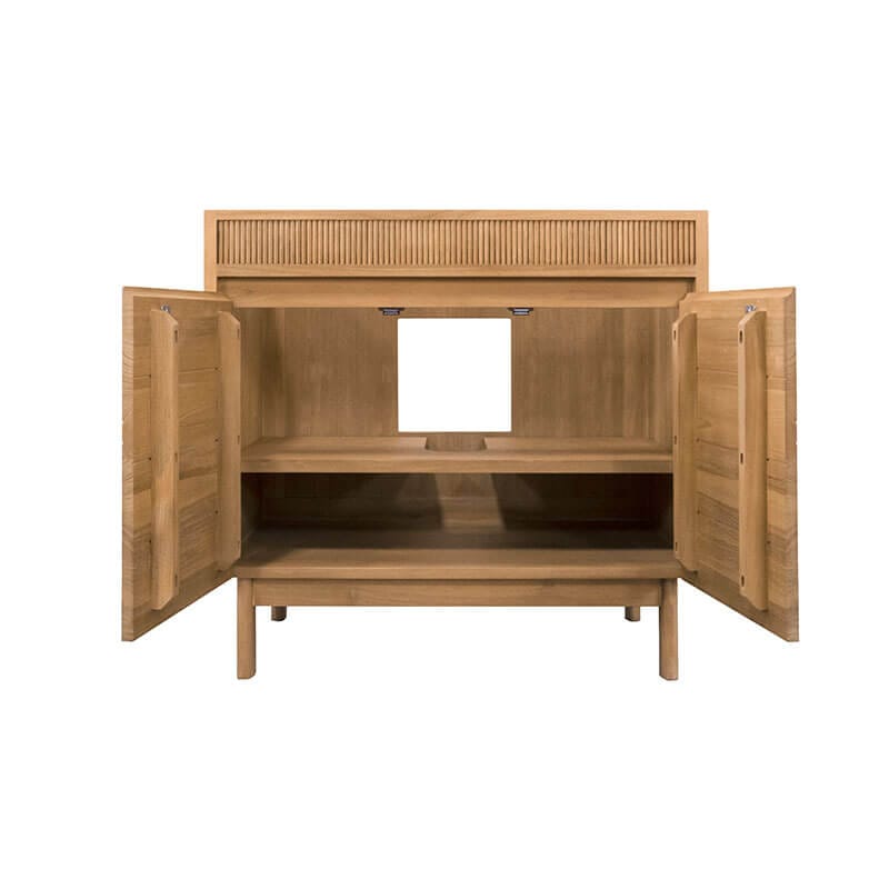 Avanity Kayla 36 Single Vanity Natural Teak Cabinet Only Front View