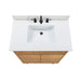 Avanity Kayla 36 Single Vanity Natural Teak in Cala White Engineered Stone