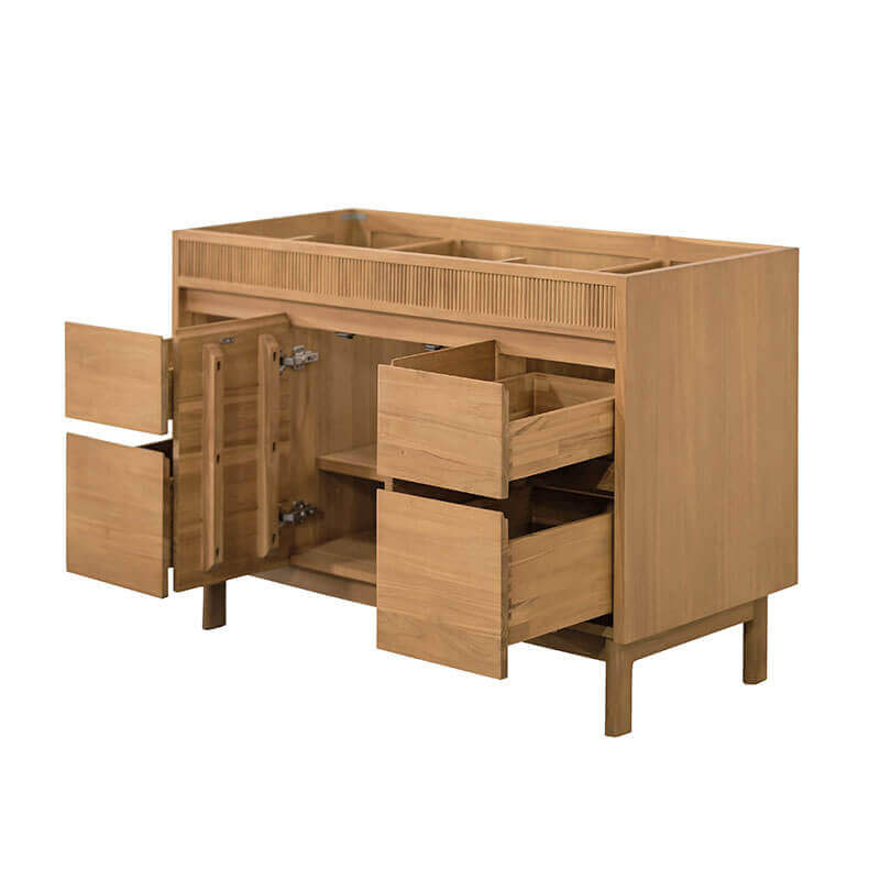 Avanity Kayla 48 inch Single Vanity Natural Teak Cabinet Only Drawers