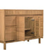 Avanity Kayla 48 Single Vanity Natural Teak Cabinet Only Corner View Open