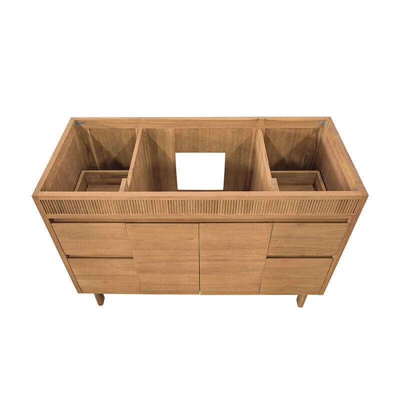 Avanity Kayla 48 Single Vanity Natural Teak Cabinet Only Top View