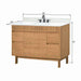 Avanity Kayla 48 Single Vanity Natural Teak in Cala White Engineered Stone Dimension