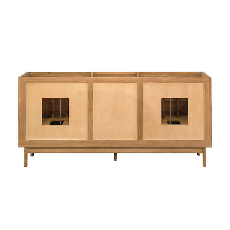 Avanity Kayla 72 Double Vanity Natural Teak Cabinet Only Back View