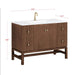Avanity Kenzo 47 inch Single Sink Bathroom Vanity with Dual Mount Option Walnut in White Solid Dimension