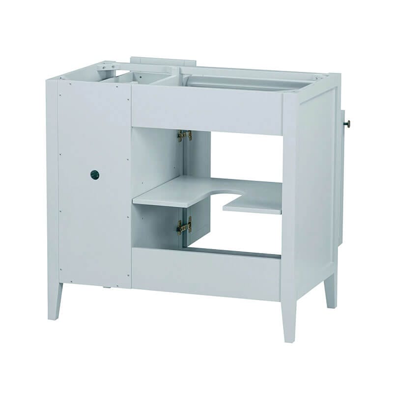 Avanity Layla 36 Left-Offset Single Sink Bathroom Vanity Ice Blue Cabinet Only Back View