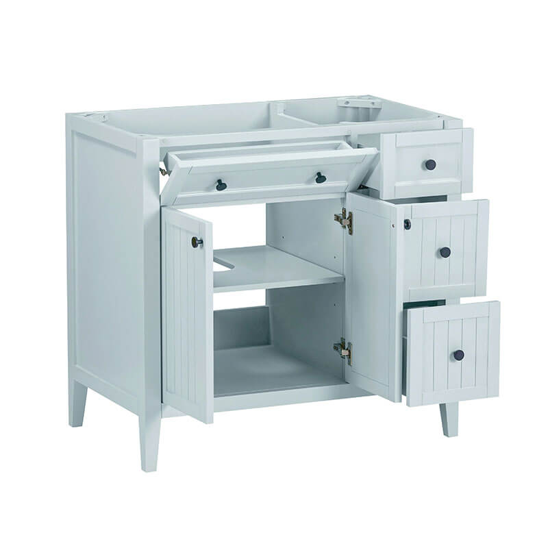 Avanity Layla 36 Left-Offset Single Sink Bathroom Vanity Ice Blue Cabinet Only Drawer